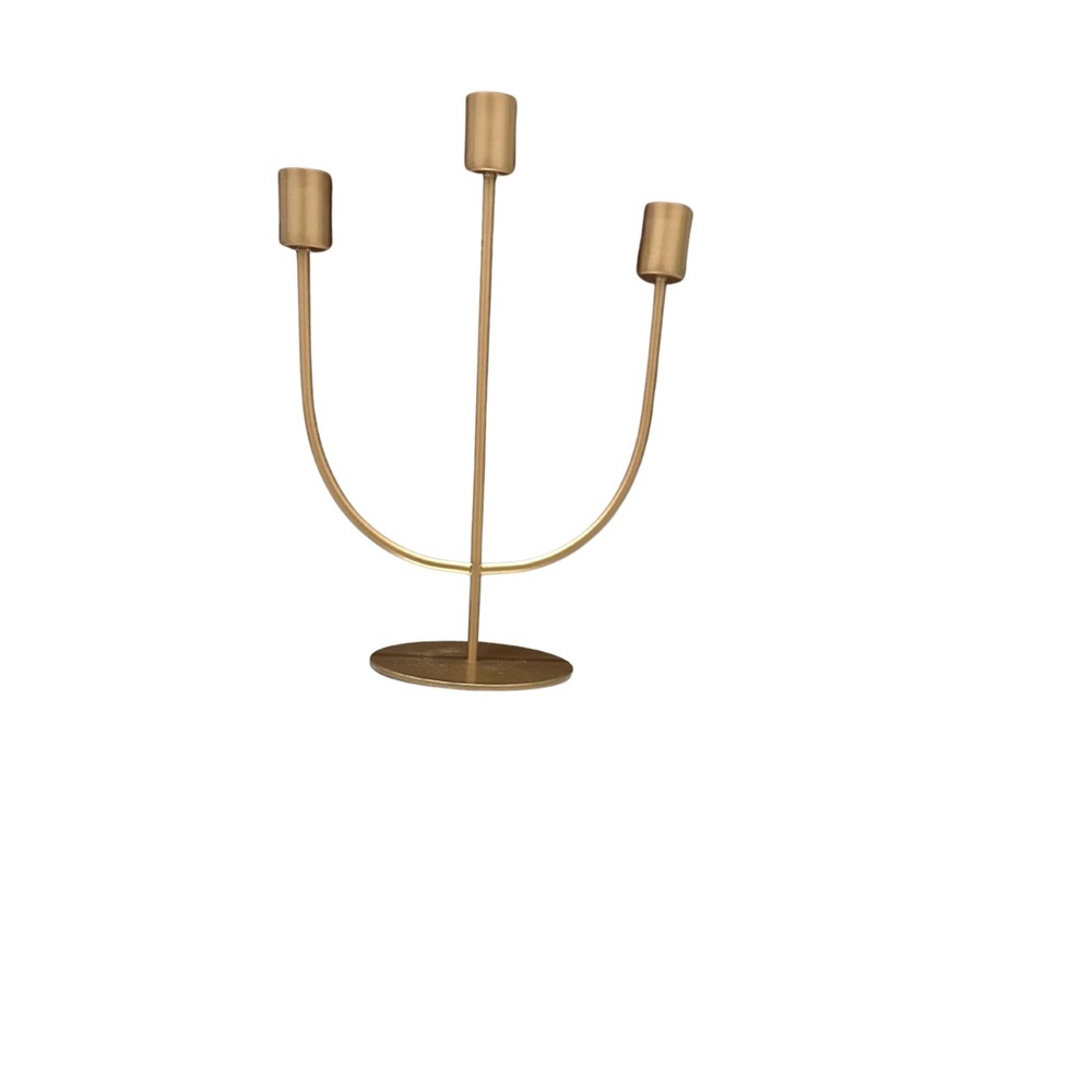 Six Elegant Gold Candle Holders